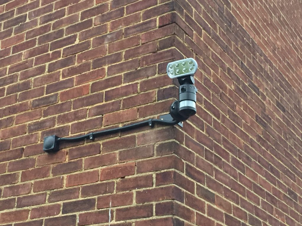 A picture showing an electrical installation of a CCTV camera in the London